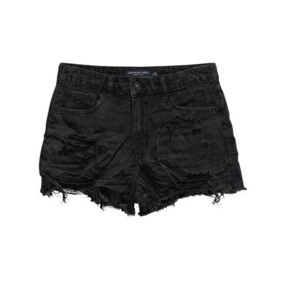NWT American Eagle Mom Shorts Size 6/28 | High-Rise Stretch Denim Black